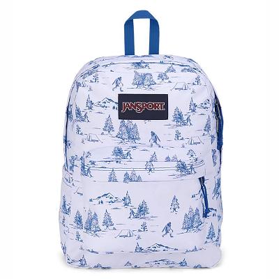 JanSport SuperBreak® Plus Okul Çantası Beyaz Mavi | TR_JS319