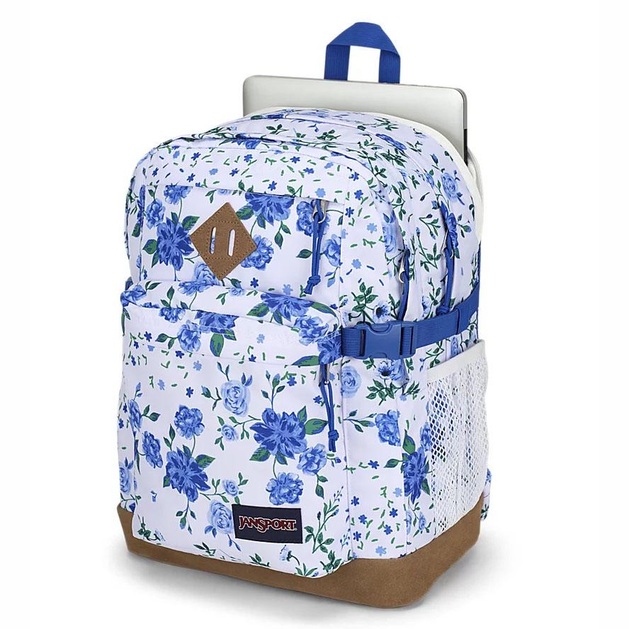 JanSport SUEDE CAMPUS Okul Çantası Beyaz Mavi | TR_JS091
