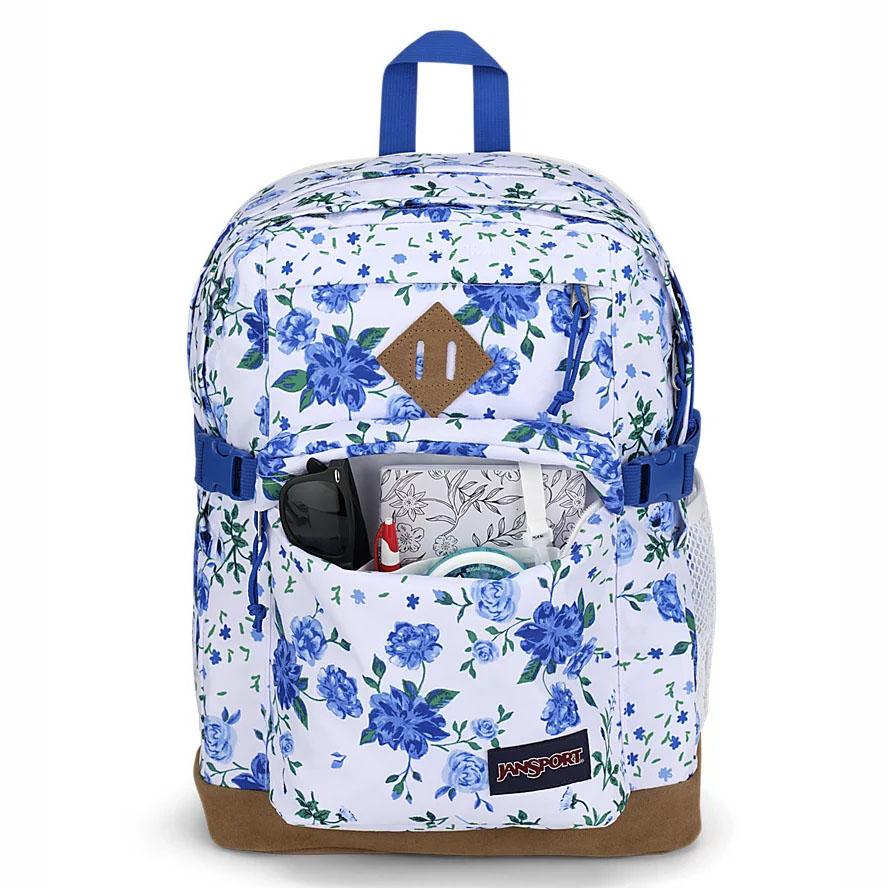 JanSport SUEDE CAMPUS Okul Çantası Beyaz Mavi | TR_JS091