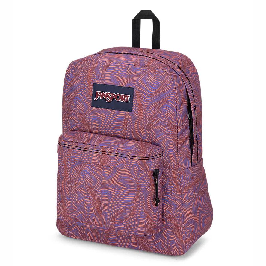 JanSport SuperBreak® Plus Laptop Sırt Çantası Mor Turuncu | TR_JS504