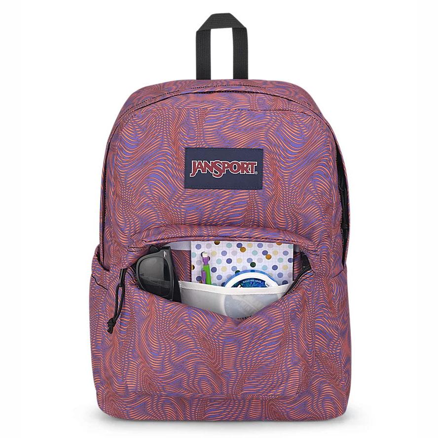 JanSport SuperBreak® Plus Laptop Sırt Çantası Mor Turuncu | TR_JS504