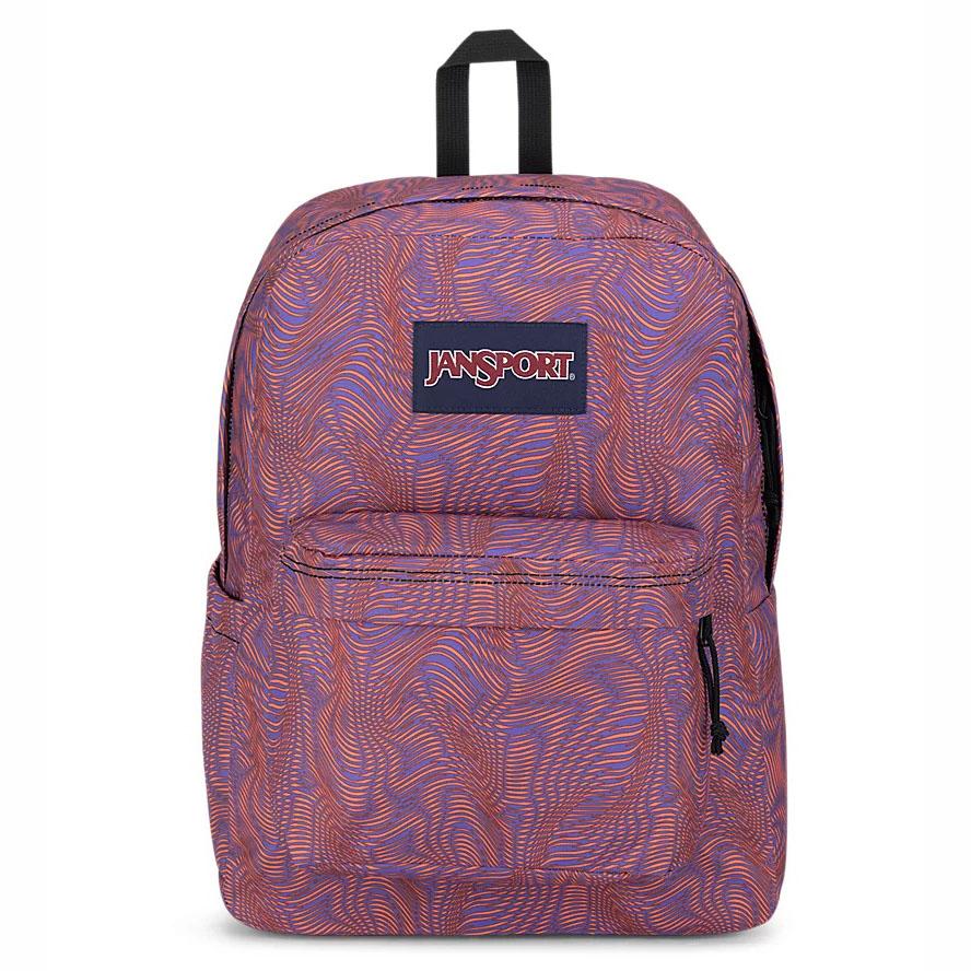 JanSport SuperBreak® Plus Laptop Sırt Çantası Mor Turuncu | TR_JS504