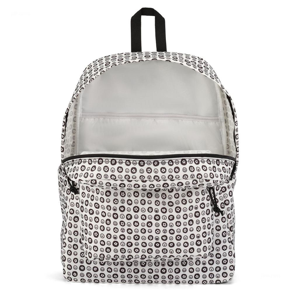 JanSport SuperBreak® Plus Okul Çantası Beyaz Siyah | TR_JS033