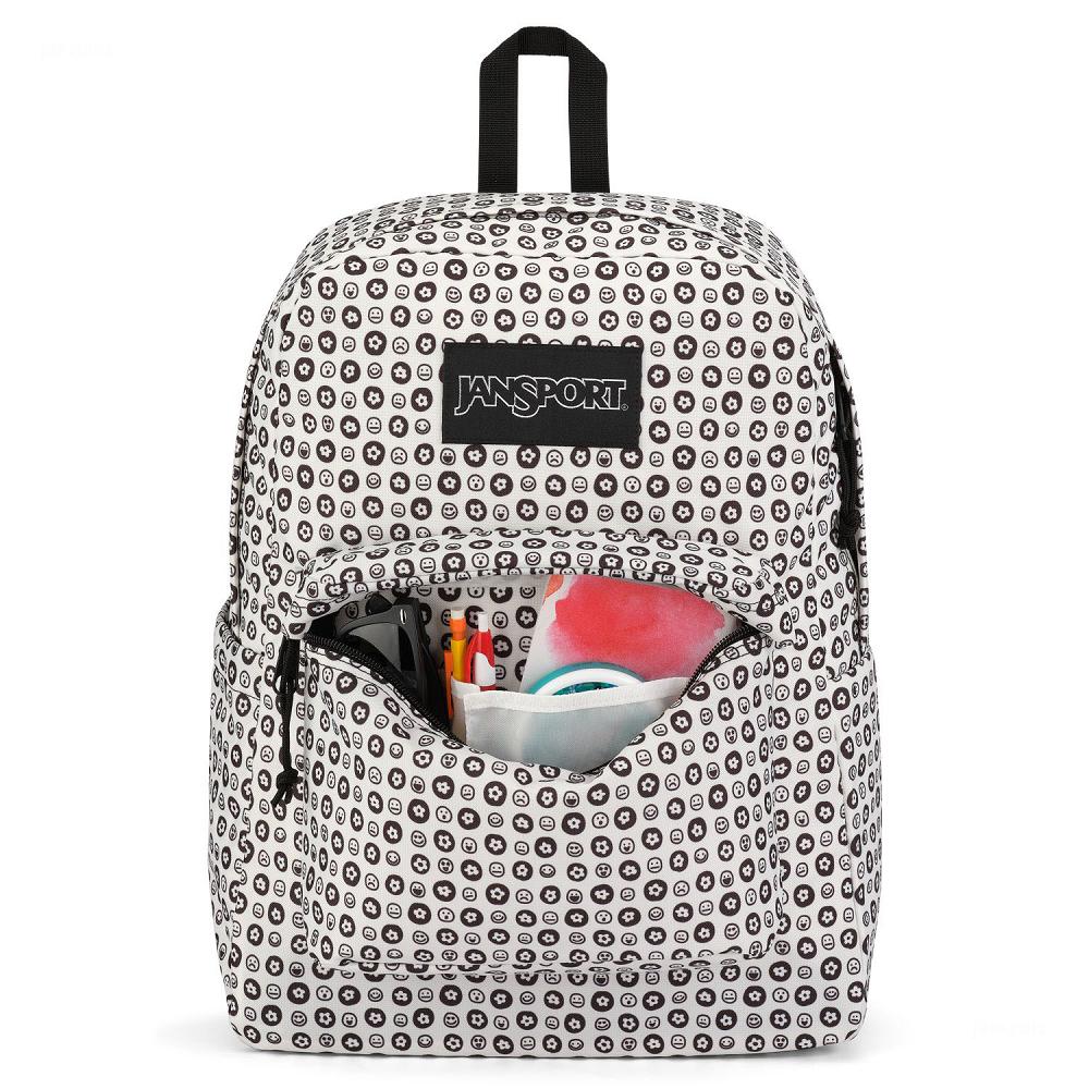 JanSport SuperBreak® Plus Okul Çantası Beyaz Siyah | TR_JS033