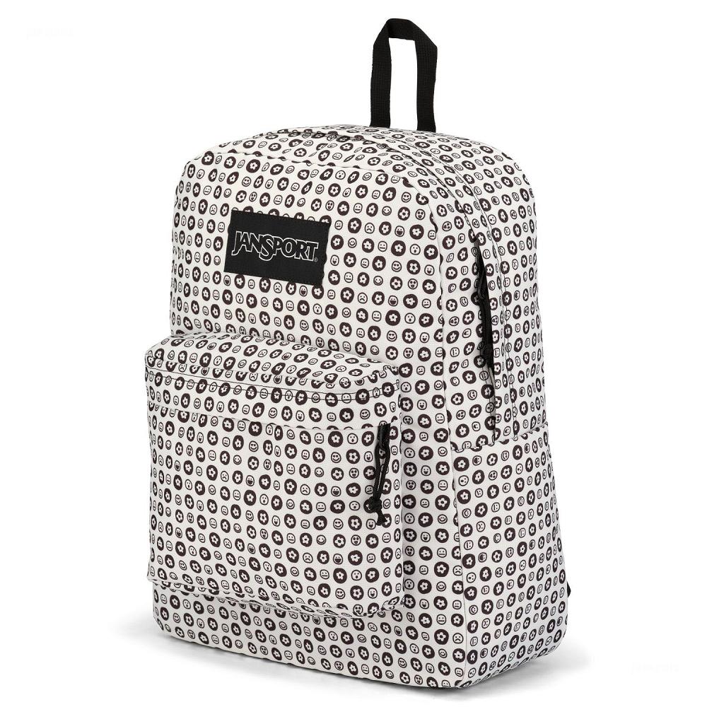 JanSport SuperBreak® Plus Okul Çantası Beyaz Siyah | TR_JS033