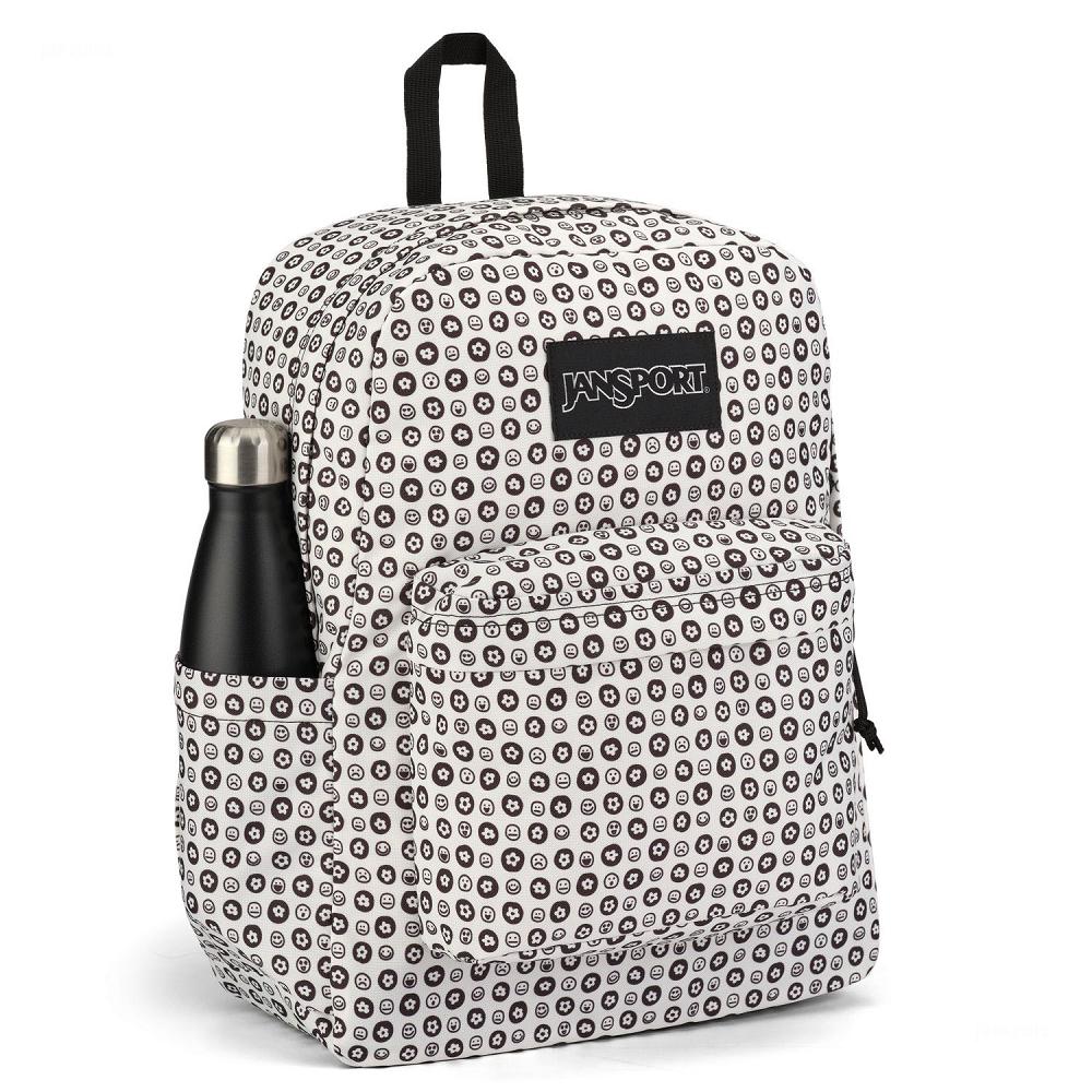 JanSport SuperBreak® Plus Okul Çantası Beyaz Siyah | TR_JS033