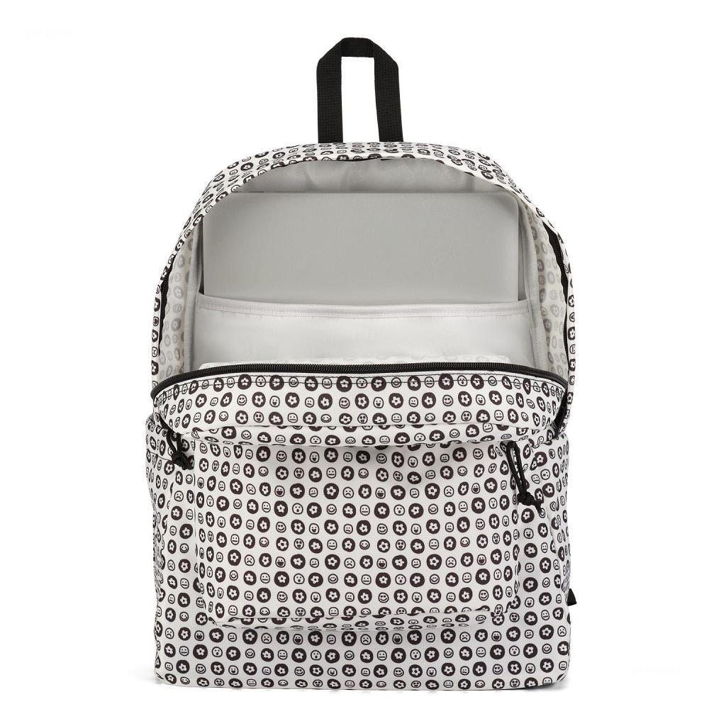JanSport SuperBreak® Plus Okul Çantası Beyaz Siyah | TR_JS033