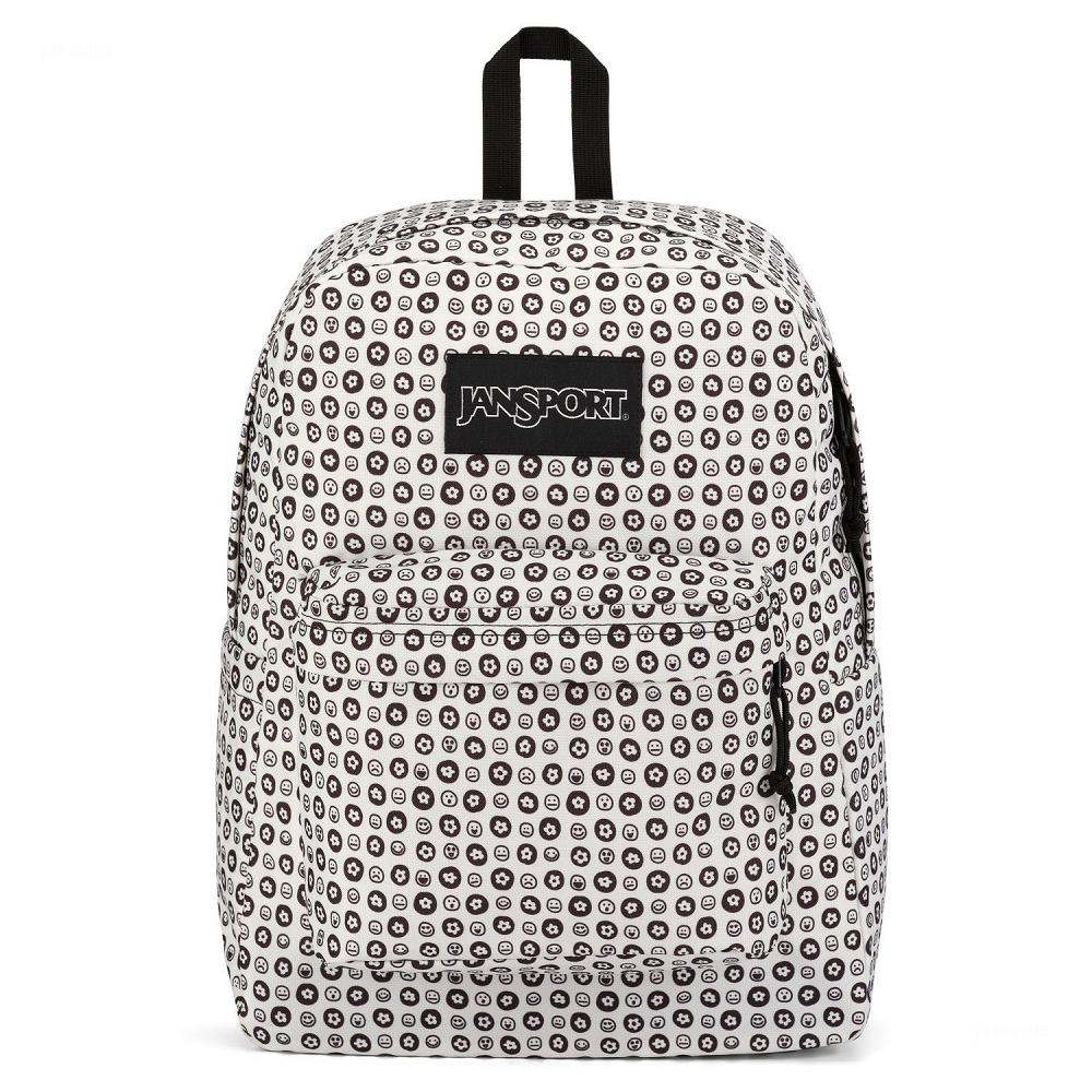 JanSport SuperBreak® Plus Okul Çantası Beyaz Siyah | TR_JS033