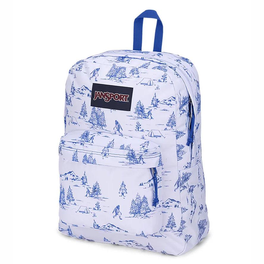 JanSport SuperBreak® Plus Okul Çantası Beyaz Mavi | TR_JS319