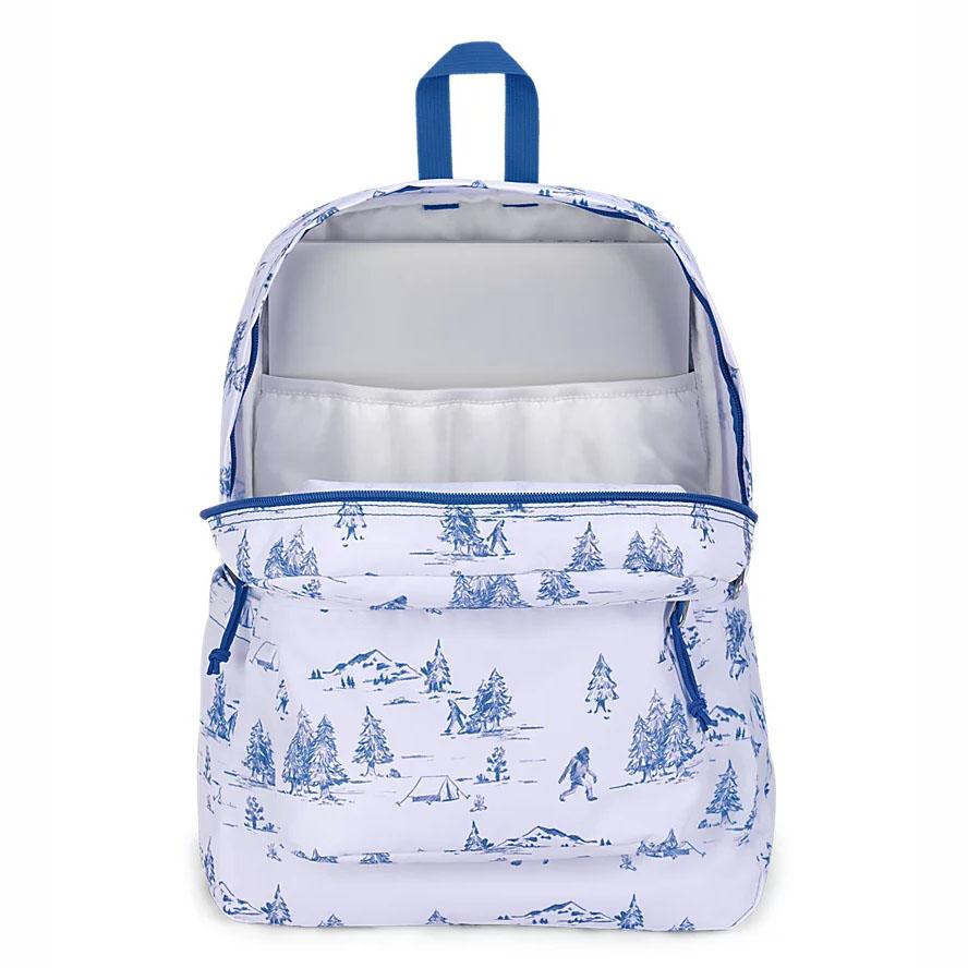 JanSport SuperBreak® Plus Okul Çantası Beyaz Mavi | TR_JS319
