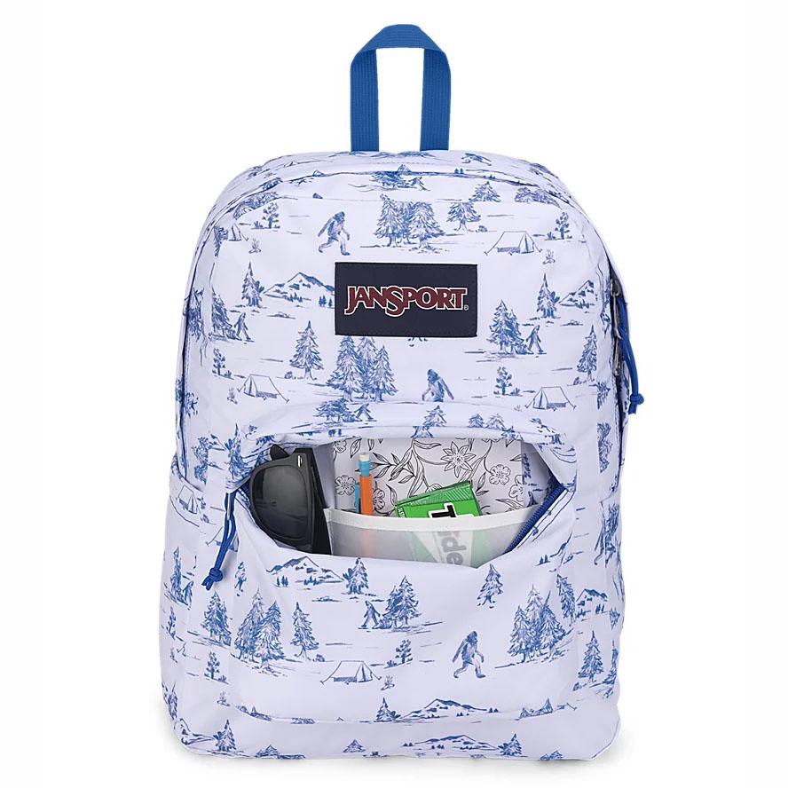 JanSport SuperBreak® Plus Okul Çantası Beyaz Mavi | TR_JS319